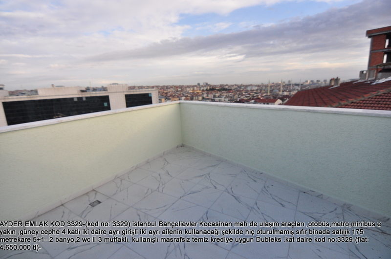 istanbul Bahçelievler Kocasinan mah de satılık 175m² 5+1 dubleks kat daire
