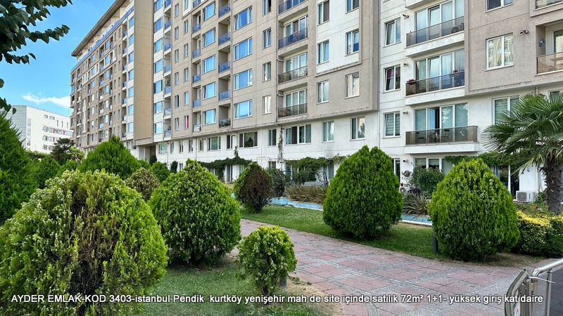 istanbul Pendik  kurtköy yenişehir mah de site içinde satılık 72m² 1+1- yüksek giriş kat daire